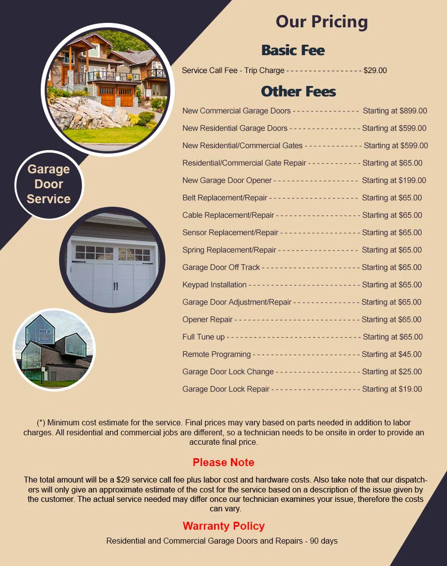 Garage Door Mobile Service St Petersburg, FL 727-350-1159